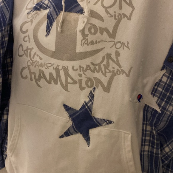 Upcycled Champion one-of-a-kind Dallas Cowboys thematic hoodie - Picture 5 of 5